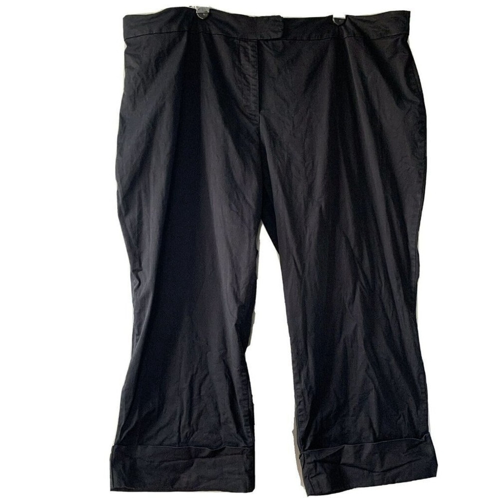 avenue pants plus size 24 black cropped pants cuffed